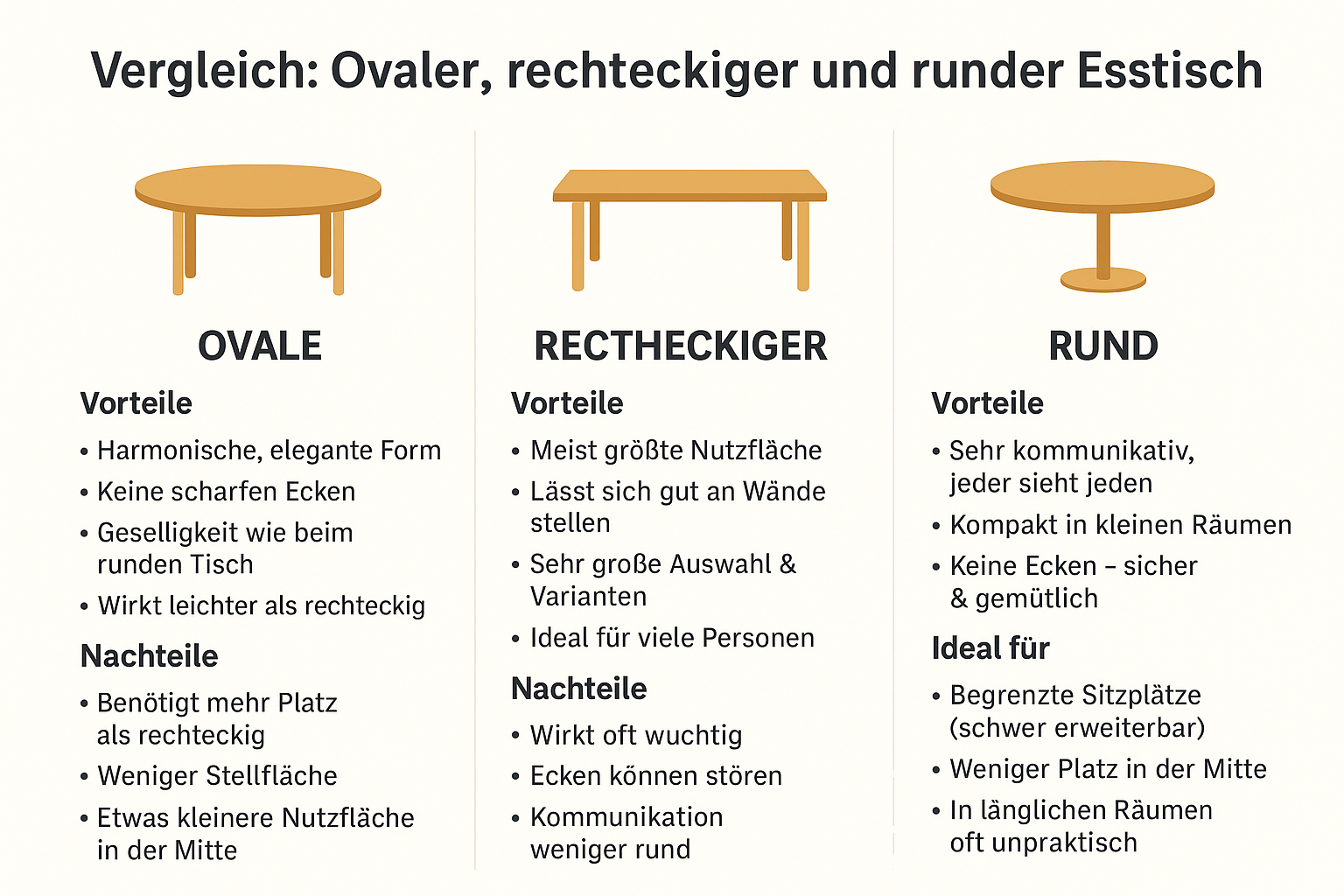 Esstisch oval