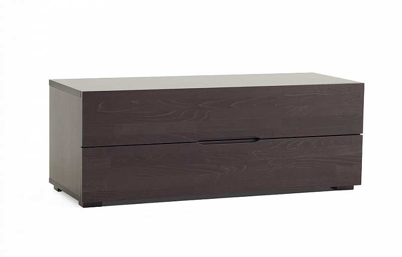 Schlafzimmer Kommode Daisy | mit 2 Schubkästen | Buche massiv | wenge lackiert