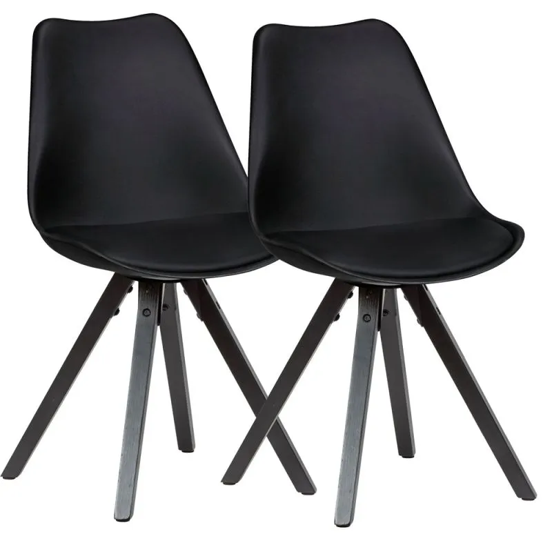 2er Set Esszimmerstuhl Avanti | Kunstleder | schwarz