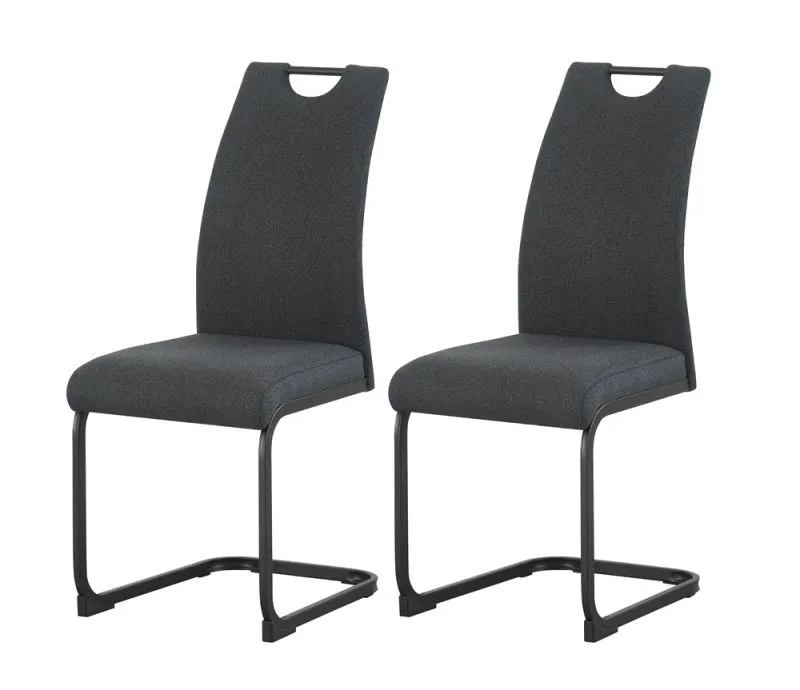 2er Set Freischwinger Hanna | Webstoff | anthrazit