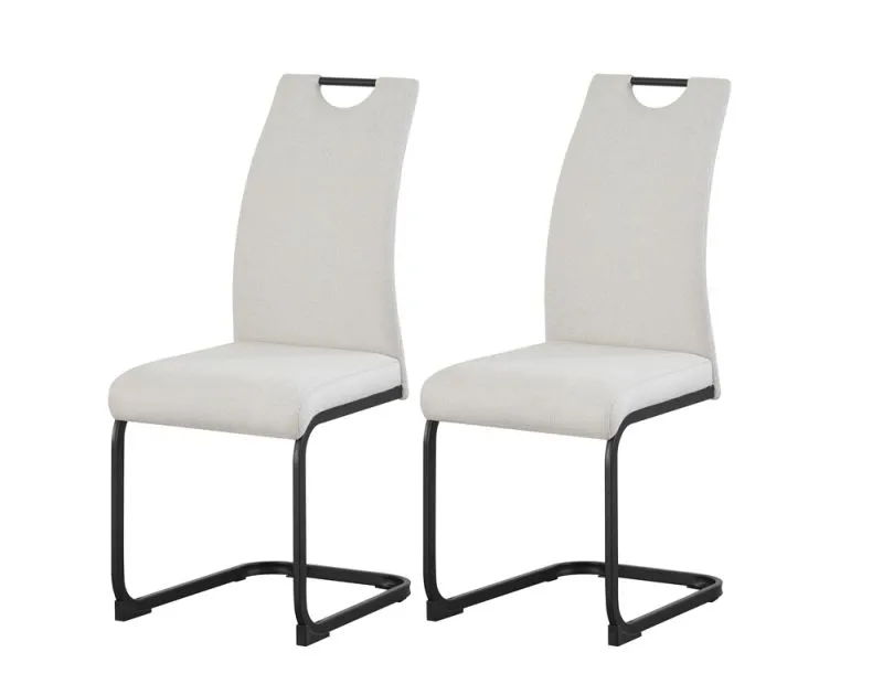 2er Set Freischwinger Hanna | Webstoff | creme
