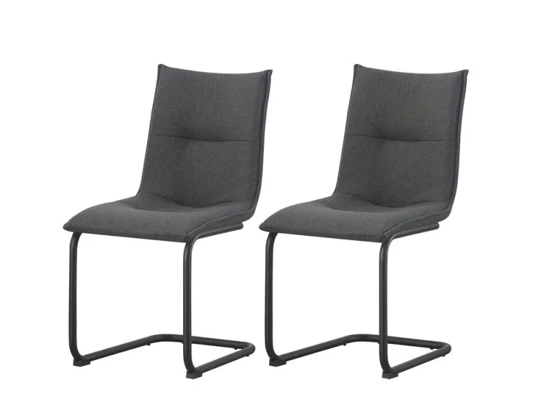 2er Set Freischwinger Sonja | Webstoff | anthrazit