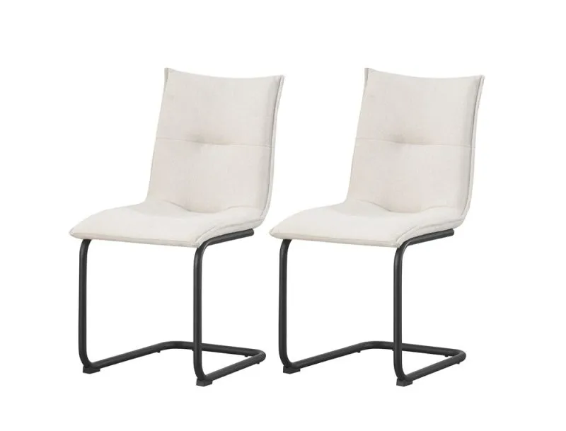 2er Set Freischwinger Sonja | Webstoff | creme