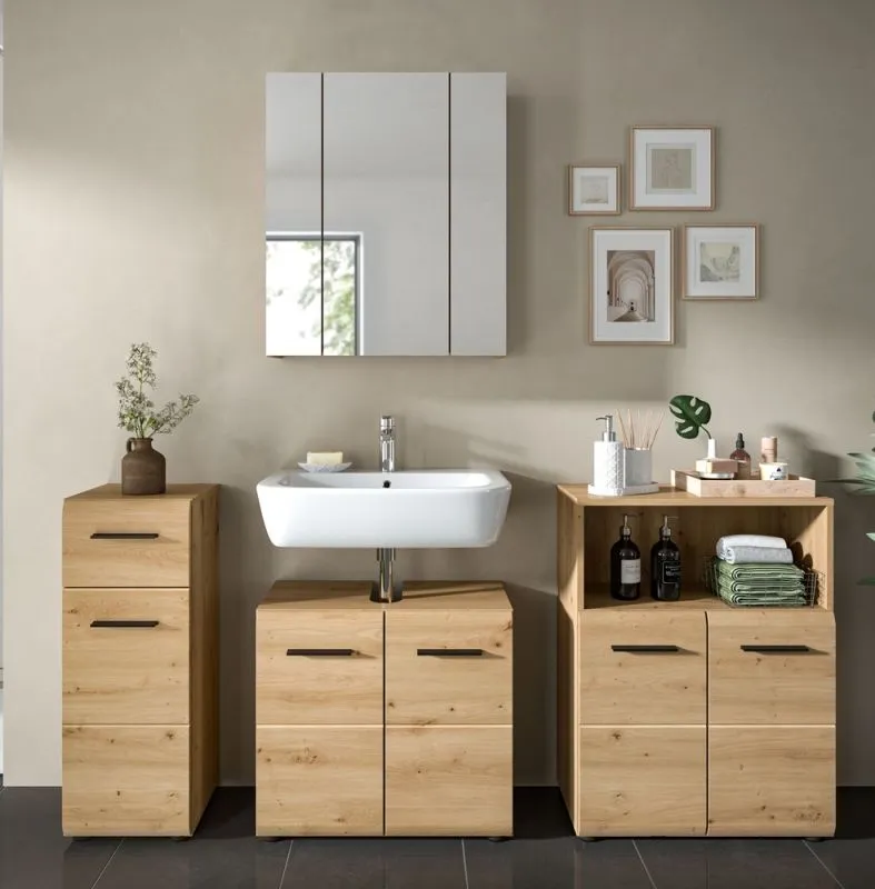 Bad Set Ice 8 | 4-teilig | Artisan Oak ohne Aufsatzleuchte 1