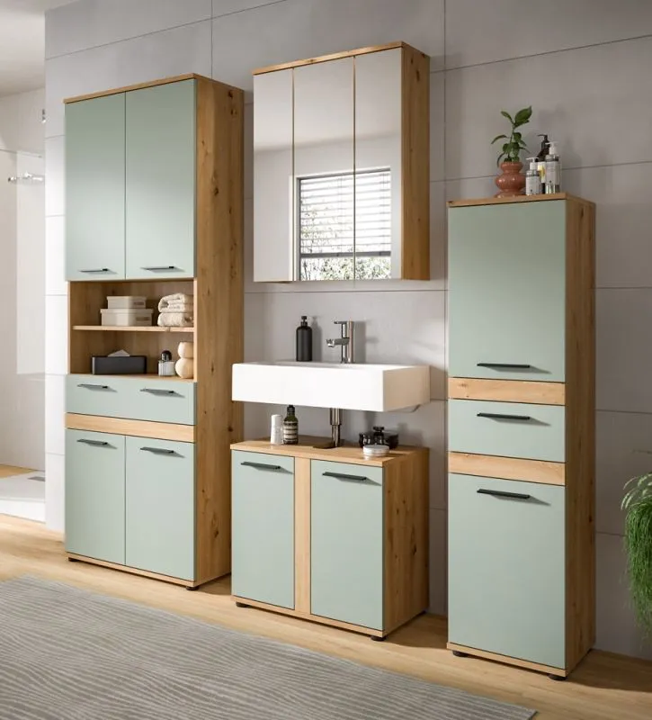 Badezimmer-Set Blake 1 | Salbei / Artisan Eiche | 4-teilig