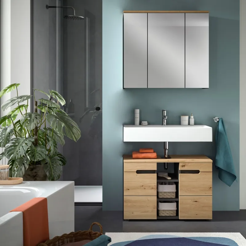 Badezimmer Set Canu 2 | 2-teilig | Artisan Eiche / Basalt grau