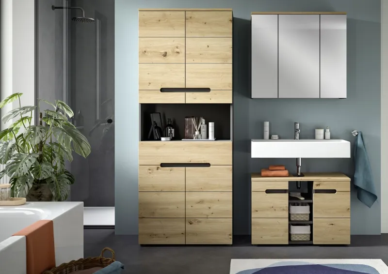 Badezimmer Set Canu 4 | 3-teilig | Artisan Eiche / Basalt grau