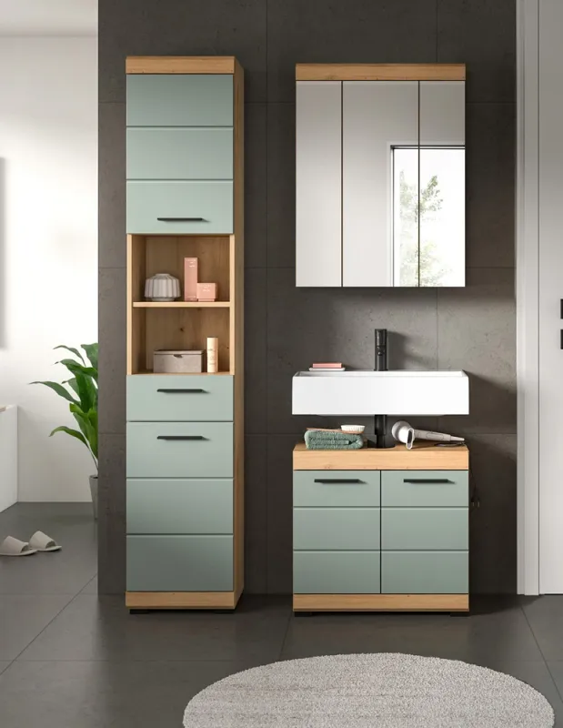 Badezimmer-Set Scout 2 | Salbei / Artisan Eiche | 3-teilig