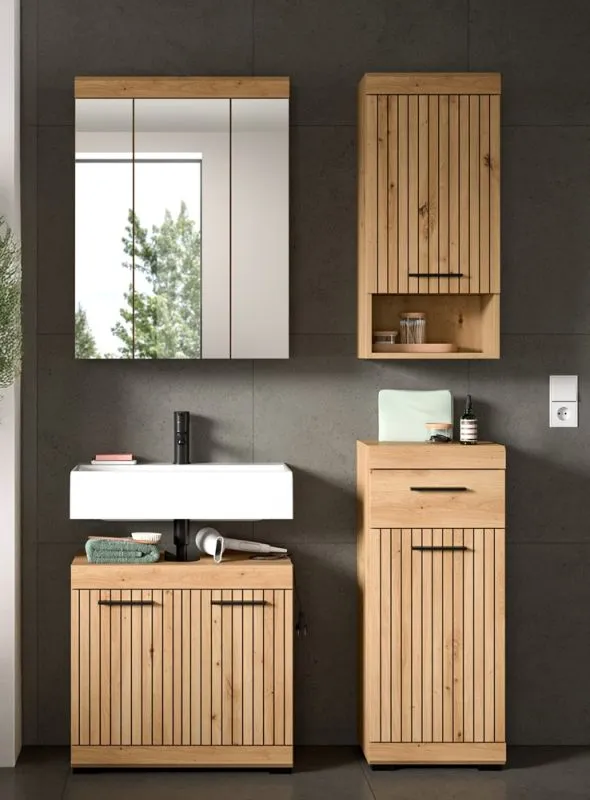 Badezimmer-Set Scout | Artisan Eiche | 4-teilig mit Aufsatzleuchte