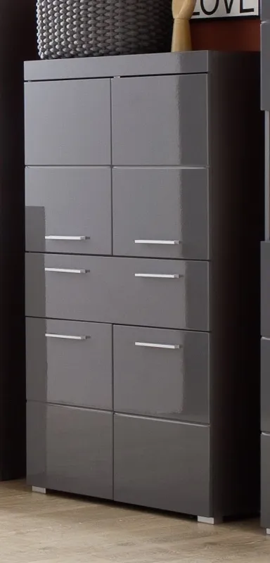 Badschrank Badkommode breit Amanda | grau Hochglanz