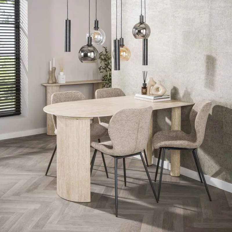 Bartisch Devo | 140 cm | Keramik | Travertin