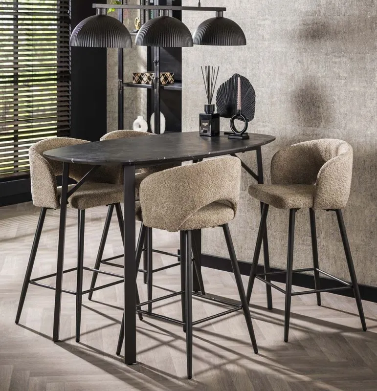 Bartisch Pouzina | 140cm | Vierfußgestell | 3D Melamin graphite