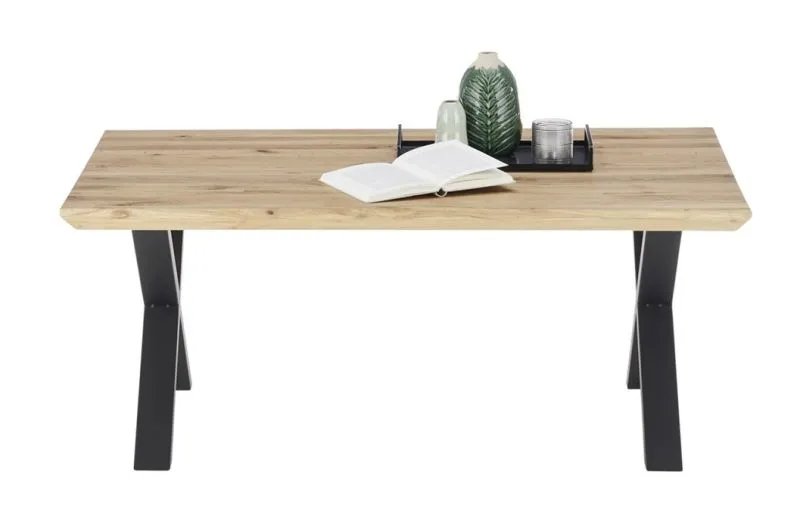 Couchtisch Asola | X-Fuß | Eiche / schwarz | 110x45x70