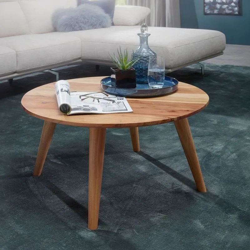 Couchtisch Boha | Ø 75 | Akazie Holz massiv | braun