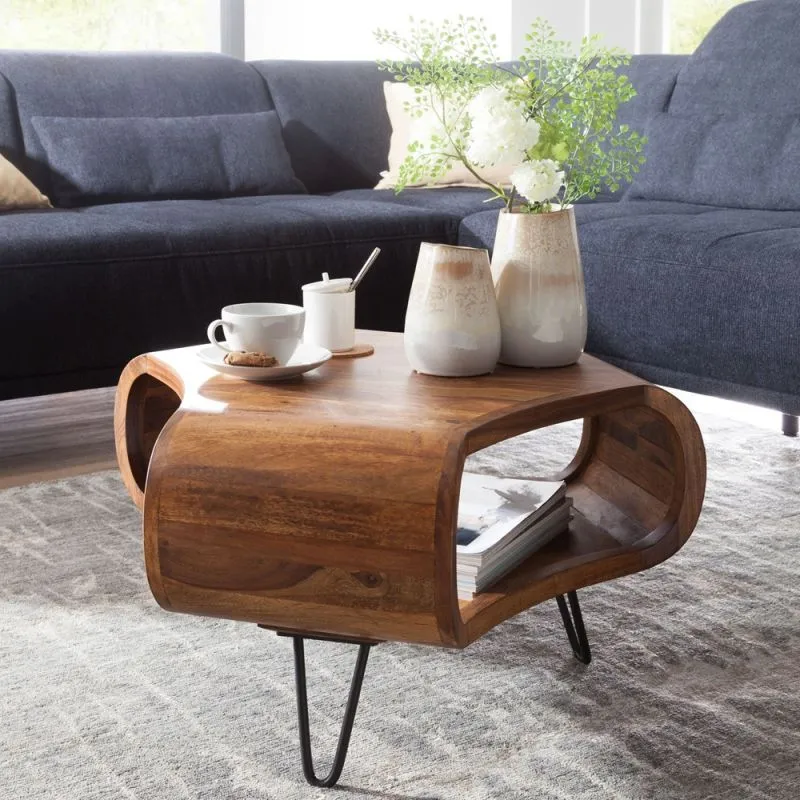 Couchtisch Malaya | 55x55 | Sheesham Holz massiv | braun