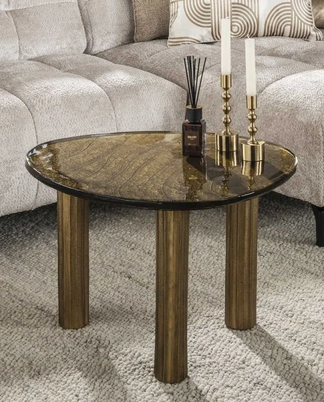 Couchtisch Mira 3 | Glas | Antikgold