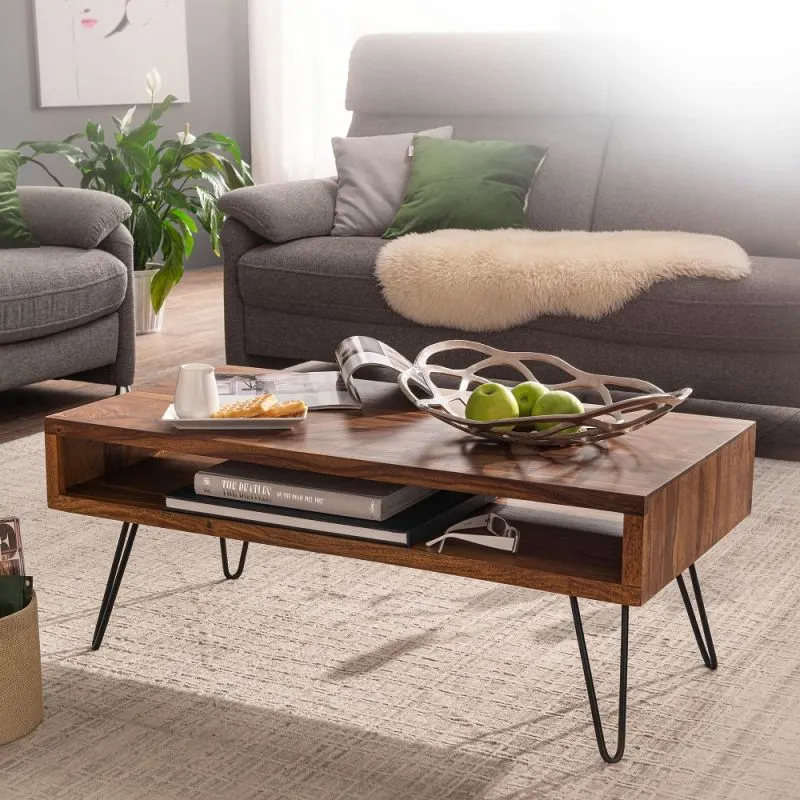 Couchtisch Mito | mit Ablagefach | Sheesham Holz massiv | braun