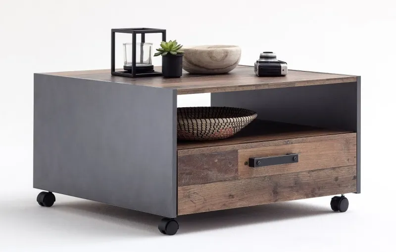 Couchtisch | Old Used Wood / Matera grau | Beistelltisch | Indy