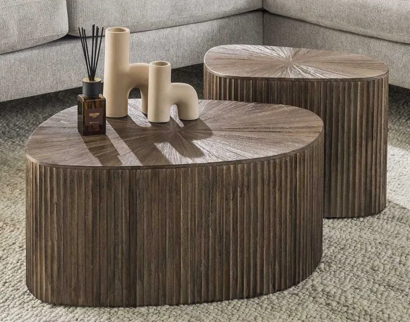Couchtisch Set Luck 2 | 2-teilig | Teakholz massiv | Espresso
