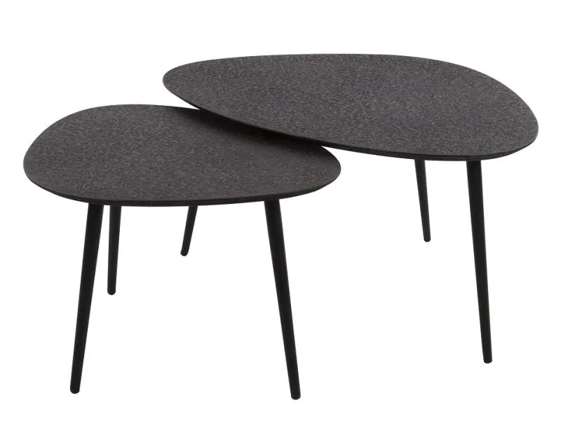 Couchtisch Set Sai dreieckig | 2-teilig | Metall | metallic schwarz