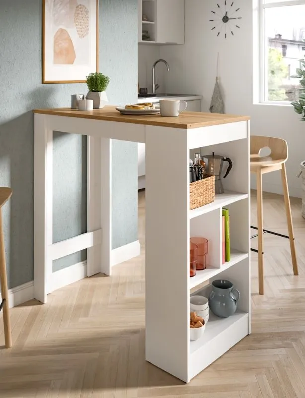 Esstisch Bartisch Urban | weiß / Authentic Oak