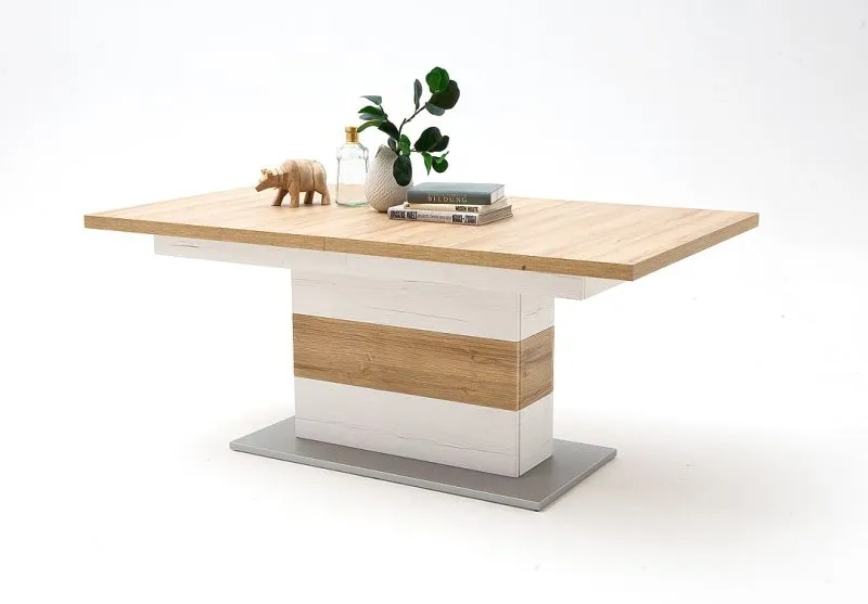 Esstisch Säulentisch Brixen | ausziehbar | Pinie Aurelio / Grandson Oak | 180(280) x 100