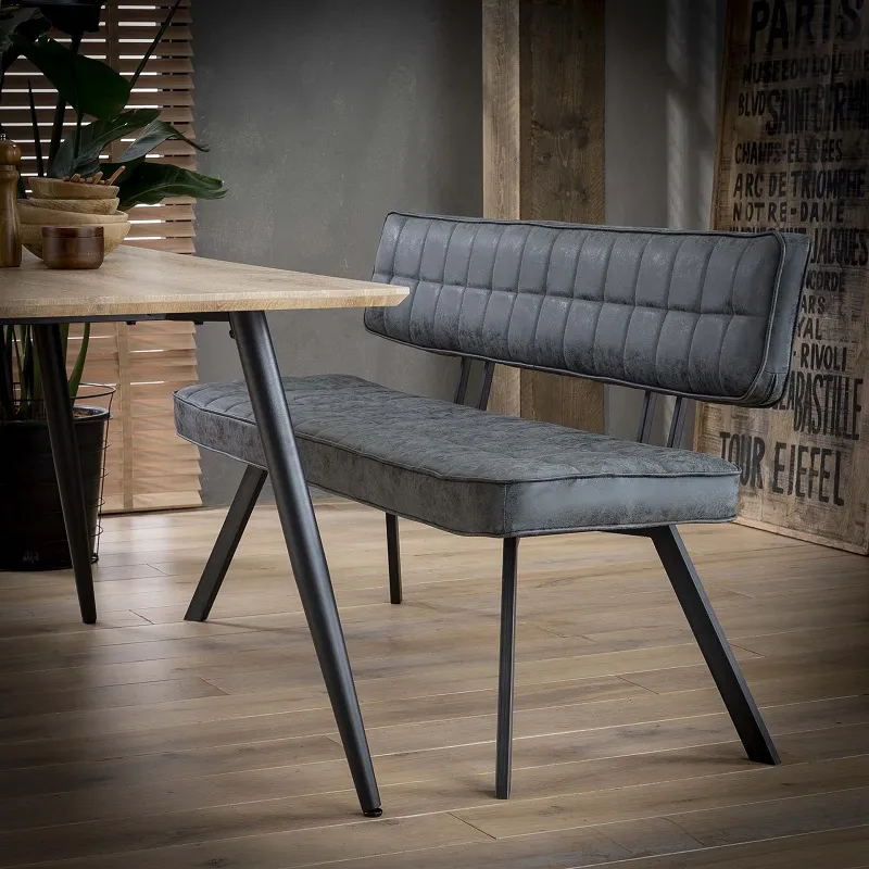Esszimmerbank Josie | Kunstleder | schwarz | 180 cm