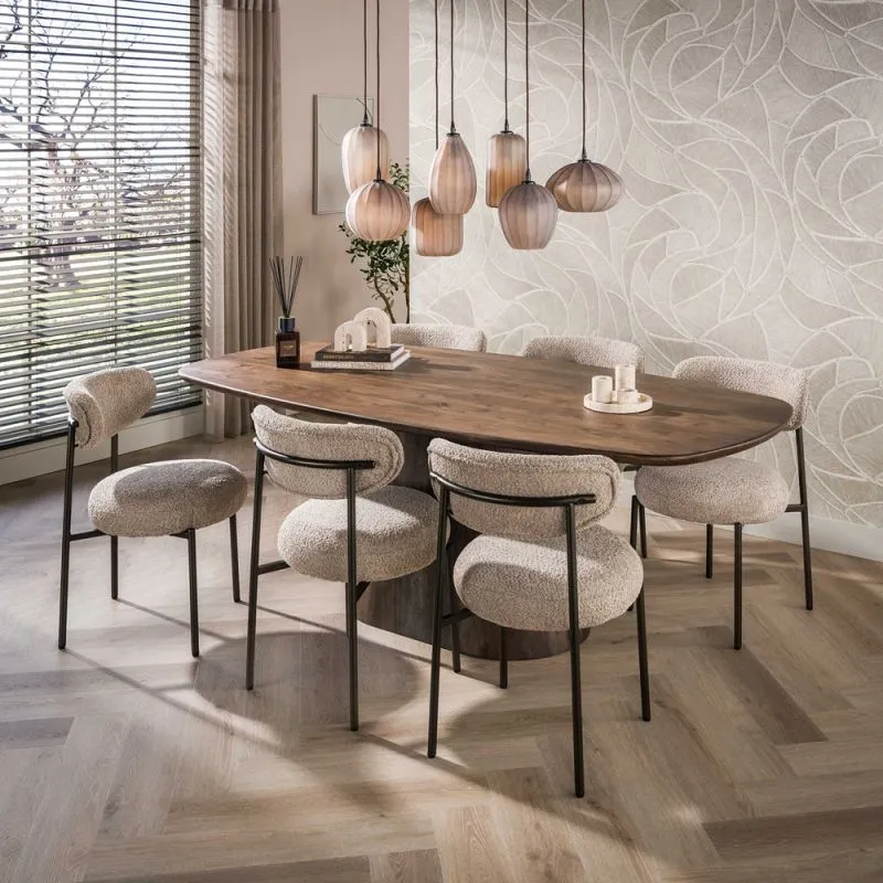 Esszimmertisch Gloria | oval | 180/215cm | Akazie massiv | braun | verschiedene größen