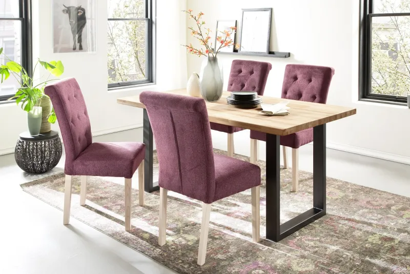 Esszimmertisch Lincoln | Wildeiche massiv | U-Gestell | 180 x 90