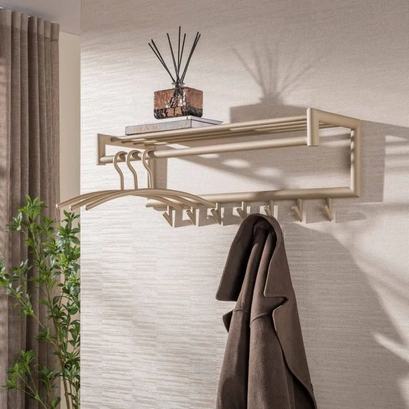 Garderobe Wandgarderobe Torino | mit Hutablage & Kleiderstange | Stahl | beige