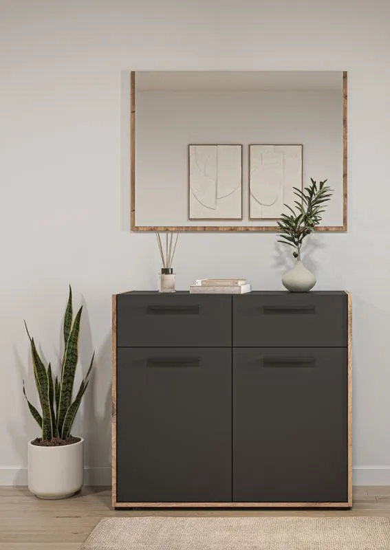 Garderoben-Set Bueno | Basalt grau / Nox Oak | 2-teilig
