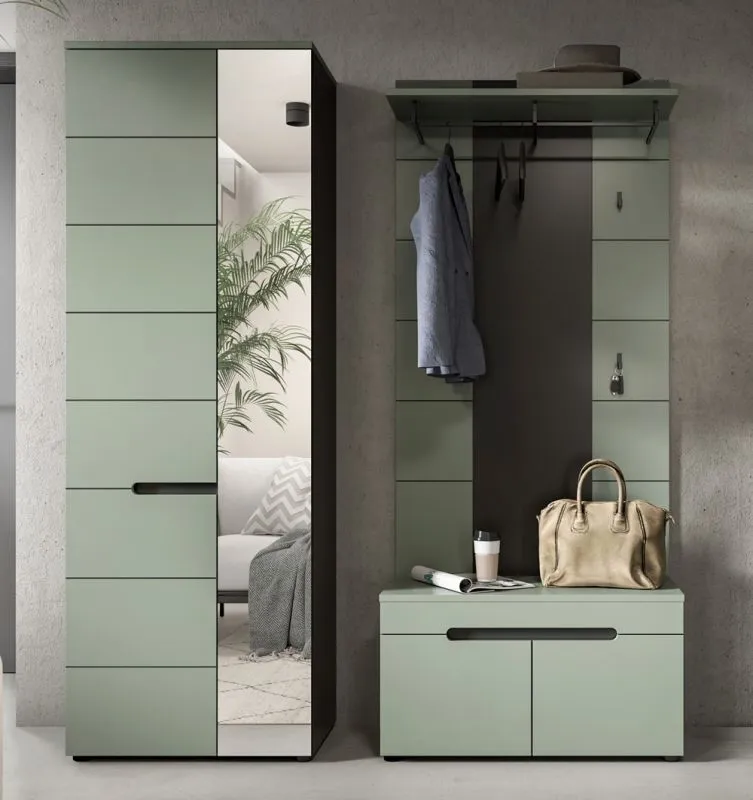 Garderoben-Set Canu 1 | Basalt grau / Smoke Green | 3-teilig