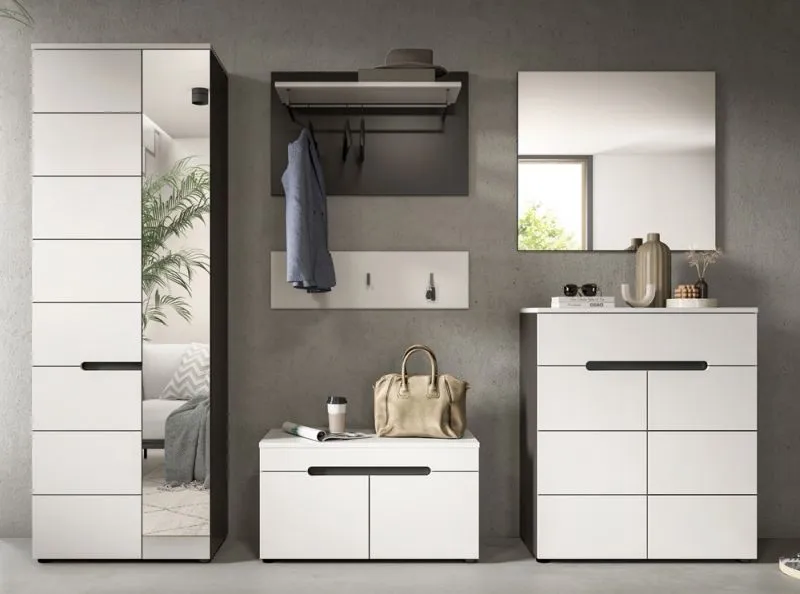 Garderoben-Set Canu | Basalt grau / Weiß | 5-teilig ohne