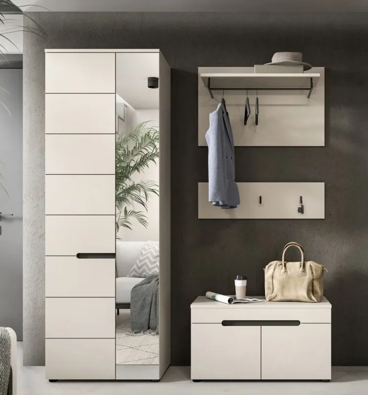 Garderoben-Set Canu | Kaschmir / Basalt grau | 3-teilig ohne Sitzkissen