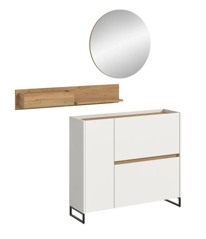 Garderoben-Set Drive 4 | weiß / Artisan Oak | 3-teilig ohne Beleuchtung