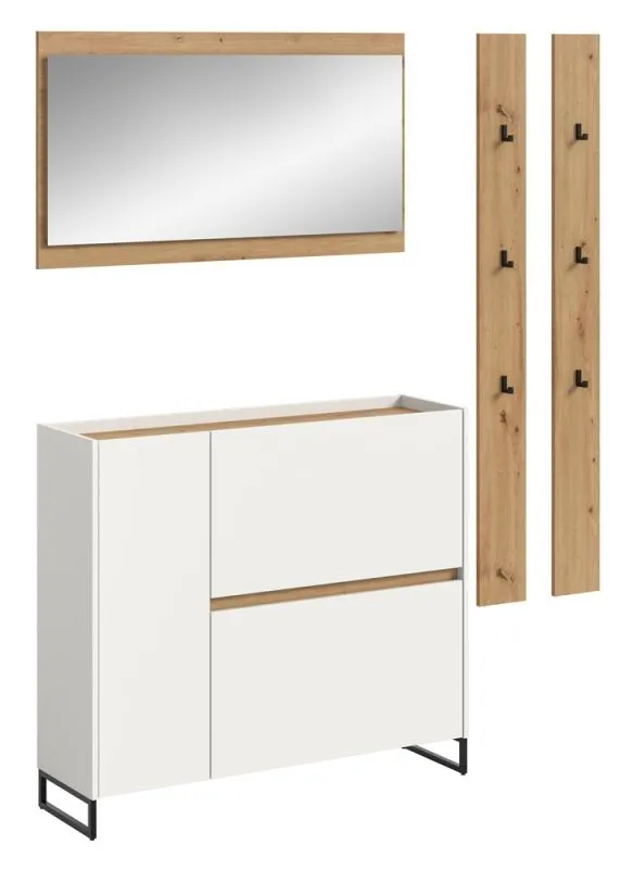 Garderoben-Set Drive 4 | weiß / Artisan Oak | 4-teilig mit Beleuchtung