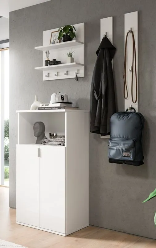 Garderoben Set Projekt X mit Schuhschrank weiß Hochglanz | 4-teilig
