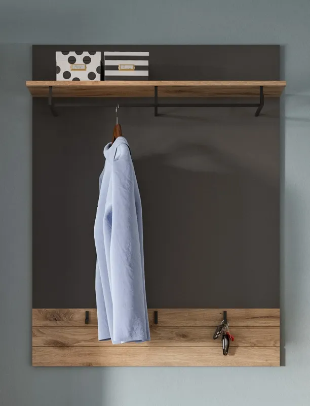 Garderobenpaneel Mason | Nox Oak / Basalt Grau