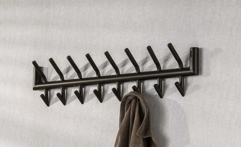 Garderobenpaneel Torino | 2x6 Haken | Stahl | Bronze
