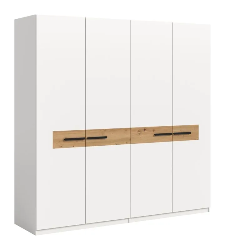 Garderobenschrank Kleiderschrank Stanga | Weiß / Artisan Eiche