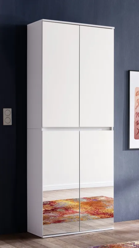 Garderobenschrank Mirror | weiß | Spiegeltüren