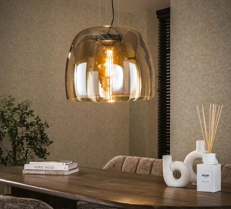 Hängelampe Pad | Glas & Metall | Amber