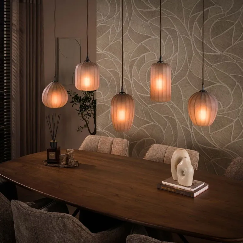 Hängelampe Rondo | 5 Leuchten | Sienna braun-frosted