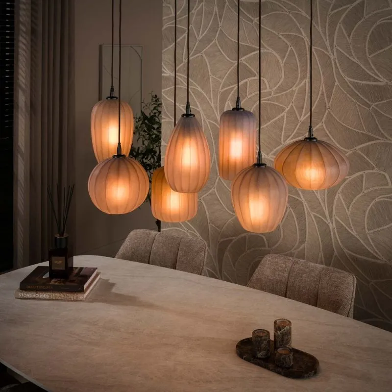 Hängelampe Rondo | 7 Leuchten | Sienna braun-frosted