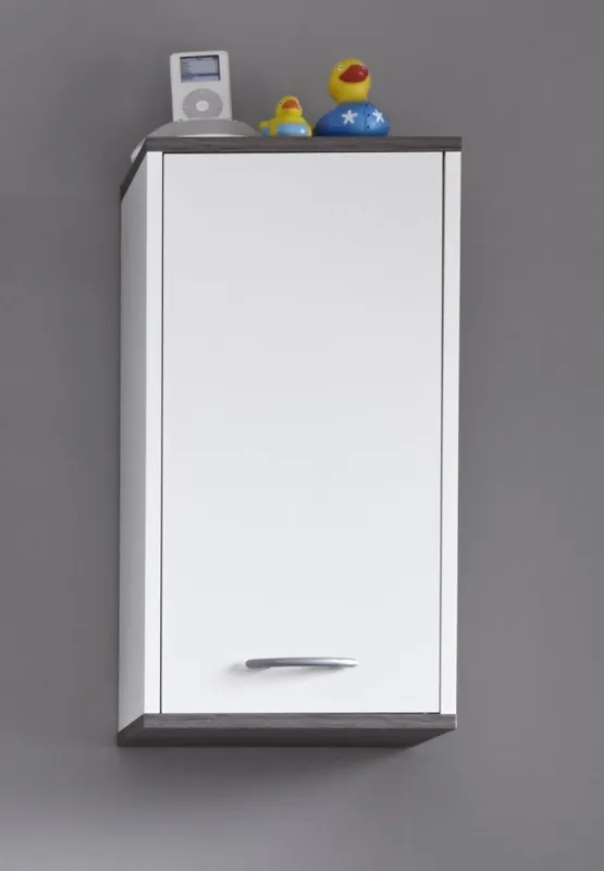 Hängeschrank California | weiß / rauchsilber