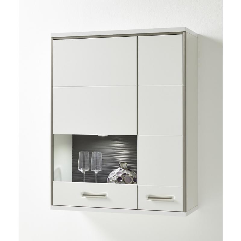 Hängeschrank Hängekommode Trento | weiß Hochglanz | LED Beleuchtung