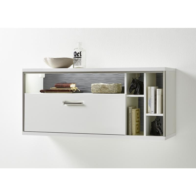 Hängeschrank Hängekommode Trento 2 | weiß Hochglanz | LED Beleuchtung