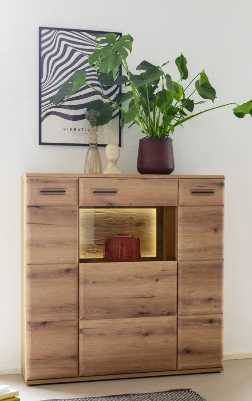 Highboard Naxos | Eiche Evoke | mit LED Bandbeleuchtung