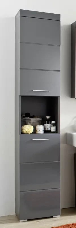 Hochschrank Amanda | grau Hochglanz