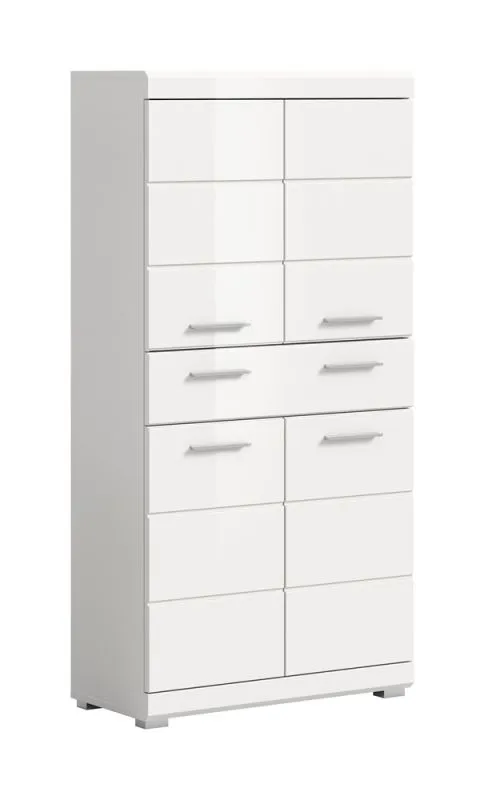 Hochschrank Midischrank Scout | weiß Hochglanz / weiß
